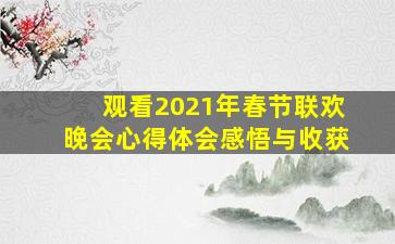 观看2021年春节联欢晚会心得体会感悟与收获