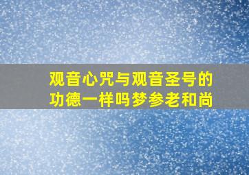 观音心咒与观音圣号的功德一样吗梦参老和尚