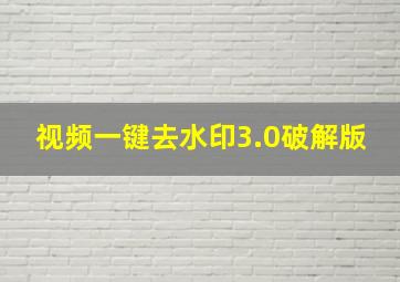 视频一键去水印3.0破解版