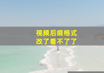 视频后缀格式改了看不了了