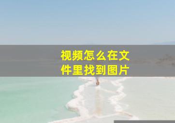 视频怎么在文件里找到图片