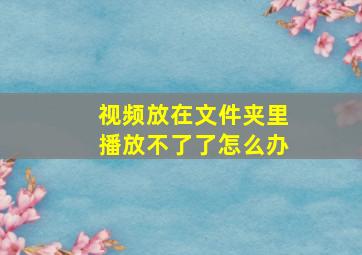 视频放在文件夹里播放不了了怎么办