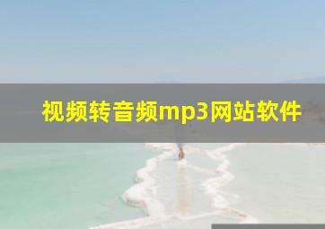 视频转音频mp3网站软件