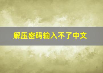 解压密码输入不了中文