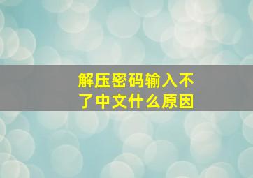 解压密码输入不了中文什么原因