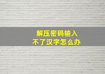 解压密码输入不了汉字怎么办