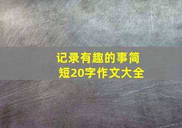 记录有趣的事简短20字作文大全