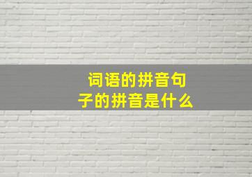 词语的拼音句子的拼音是什么