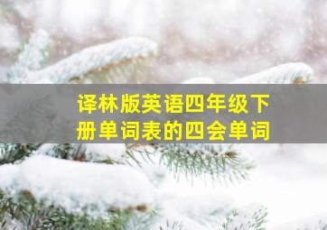 译林版英语四年级下册单词表的四会单词