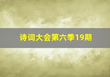 诗词大会第六季19期