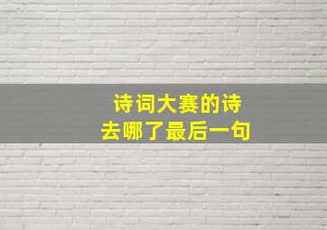 诗词大赛的诗去哪了最后一句