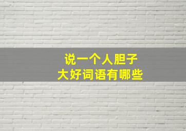 说一个人胆子大好词语有哪些