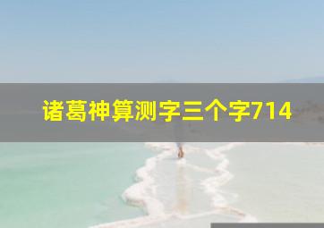 诸葛神算测字三个字714