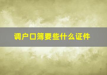 调户口簿要些什么证件