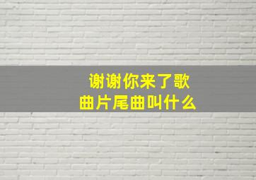 谢谢你来了歌曲片尾曲叫什么