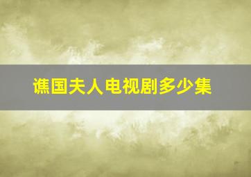 谯国夫人电视剧多少集