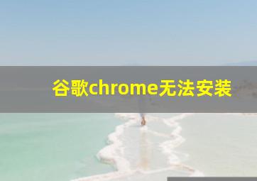 谷歌chrome无法安装