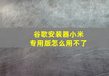 谷歌安装器小米专用版怎么用不了