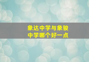 象达中学与象骏中学哪个好一点