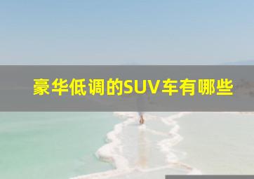 豪华低调的SUV车有哪些