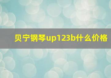 贝宁钢琴up123b什么价格