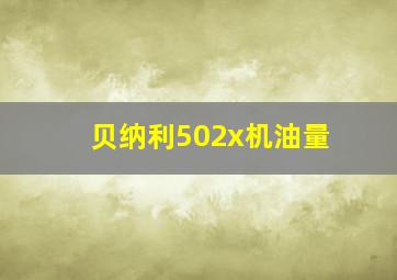 贝纳利502x机油量