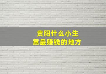 贵阳什么小生意最赚钱的地方