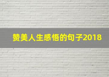 赞美人生感悟的句子2018