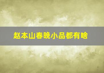 赵本山春晚小品都有啥