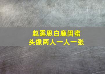 赵露思白鹿闺蜜头像两人一人一张