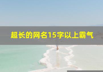 超长的网名15字以上霸气