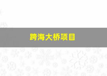 跨海大桥项目