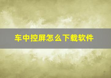 车中控屏怎么下载软件