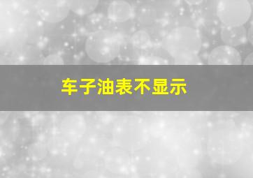 车子油表不显示