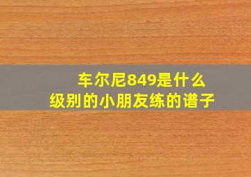 车尔尼849是什么级别的小朋友练的谱子