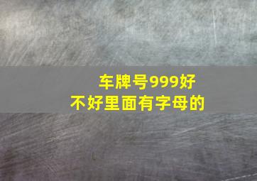 车牌号999好不好里面有字母的