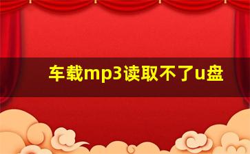 车载mp3读取不了u盘