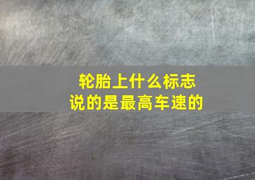 轮胎上什么标志说的是最高车速的