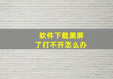 软件下载黑屏了打不开怎么办