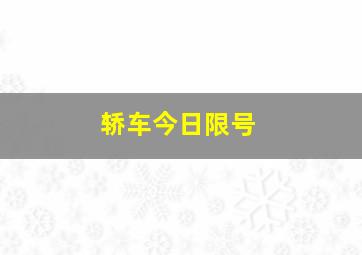 轿车今日限号