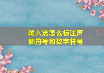 输入法怎么标注声调符号和数字符号