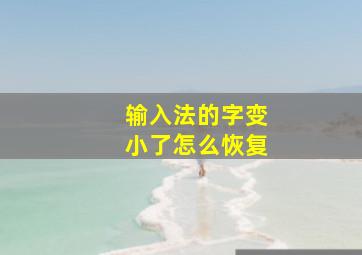 输入法的字变小了怎么恢复