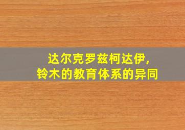 达尔克罗兹柯达伊,铃木的教育体系的异同