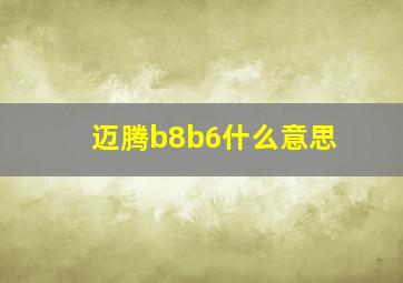 迈腾b8b6什么意思