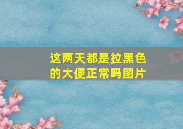 这两天都是拉黑色的大便正常吗图片