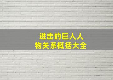 进击的巨人人物关系概括大全