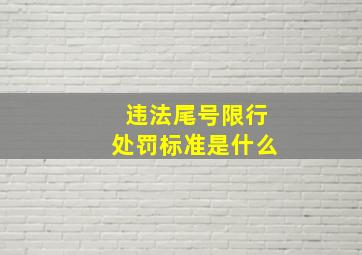 违法尾号限行处罚标准是什么