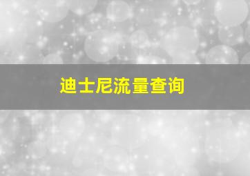 迪士尼流量查询