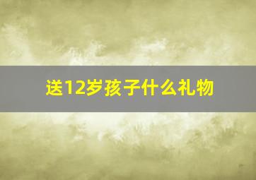 送12岁孩子什么礼物