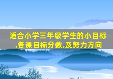 适合小学三年级学生的小目标,各课目标分数,及努力方向